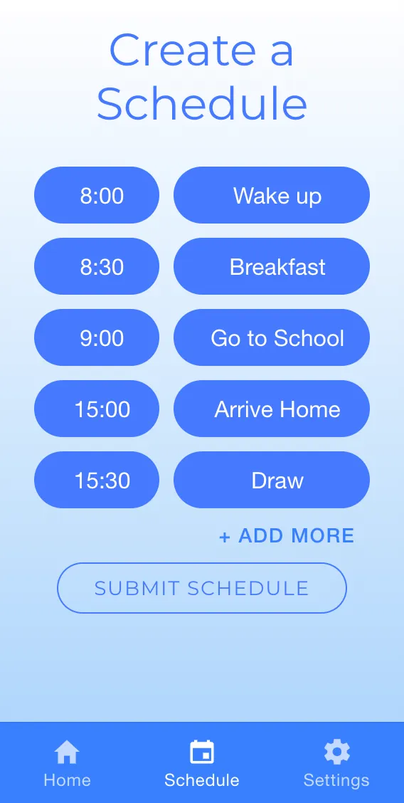 A schedule that the parents can modify.