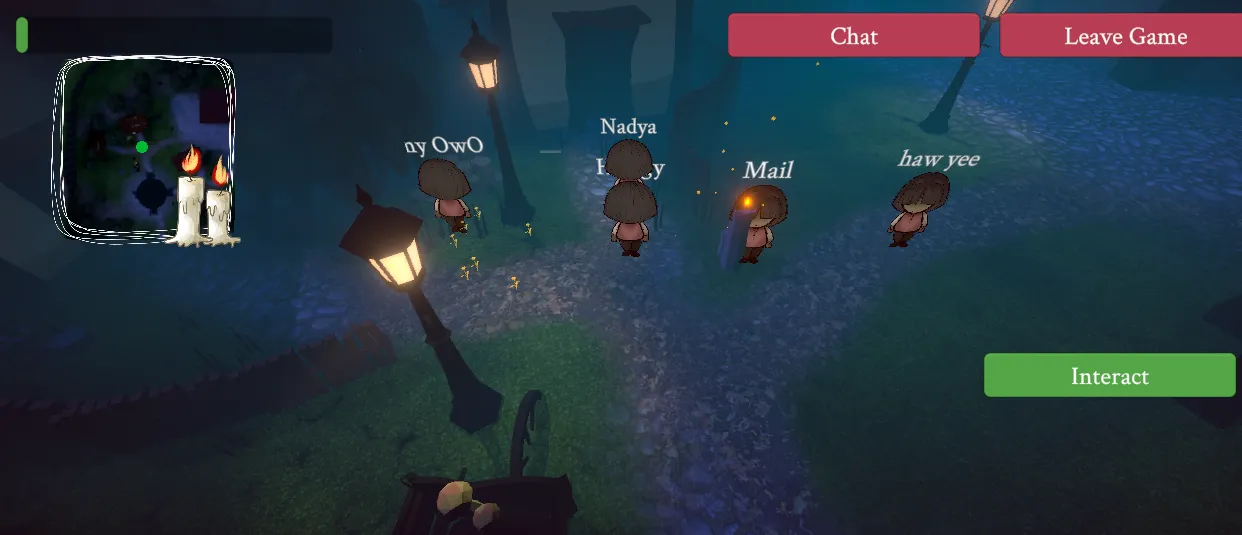 An earlier version of the game, showcasing the minimap and our players.